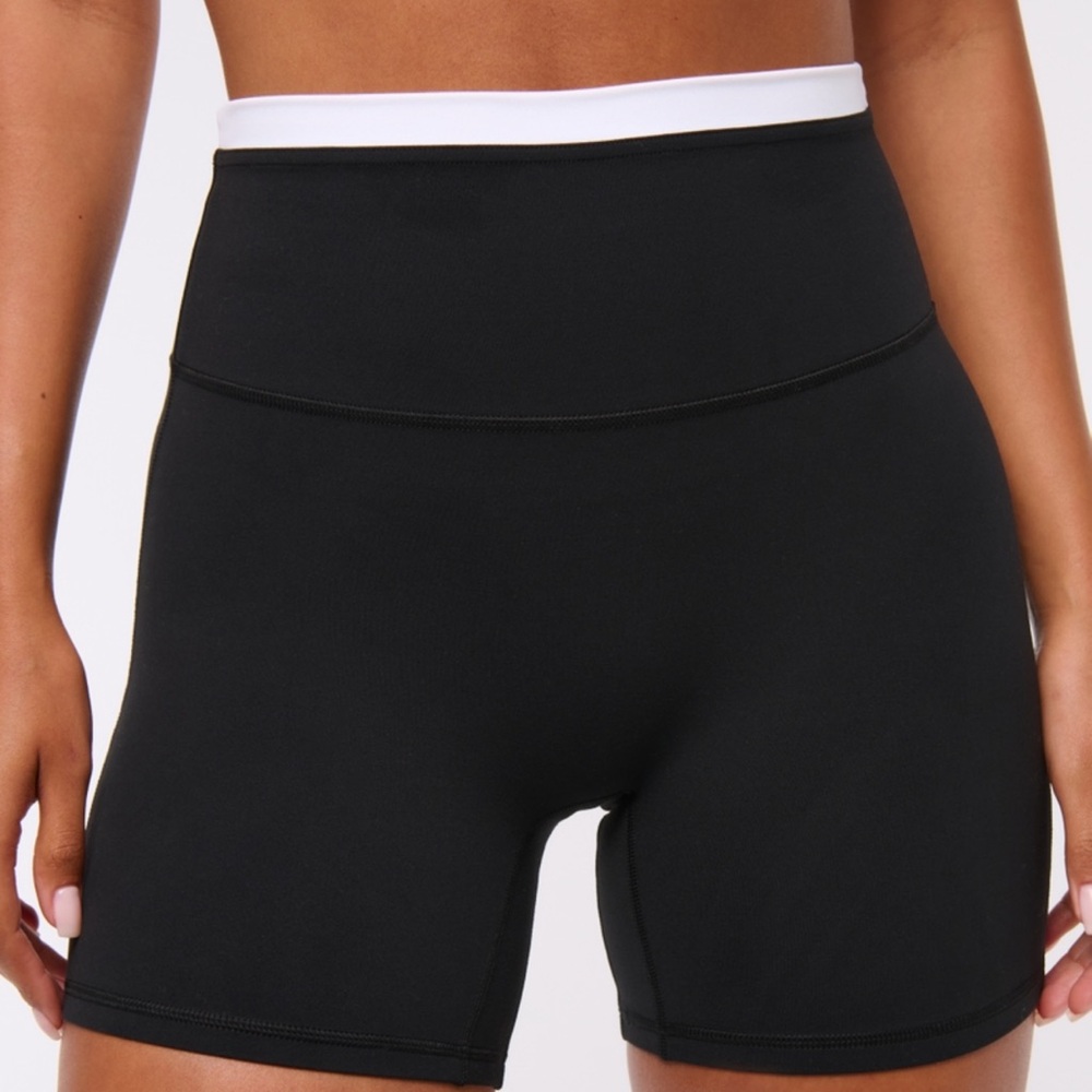 Abercrombie & Fitch Black and White Bike Shorts